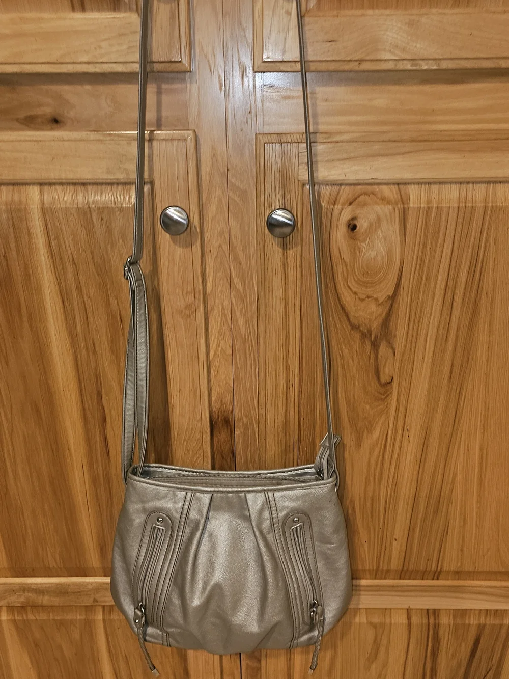 Apt. 9 Silver Metallic Crossbody Bag